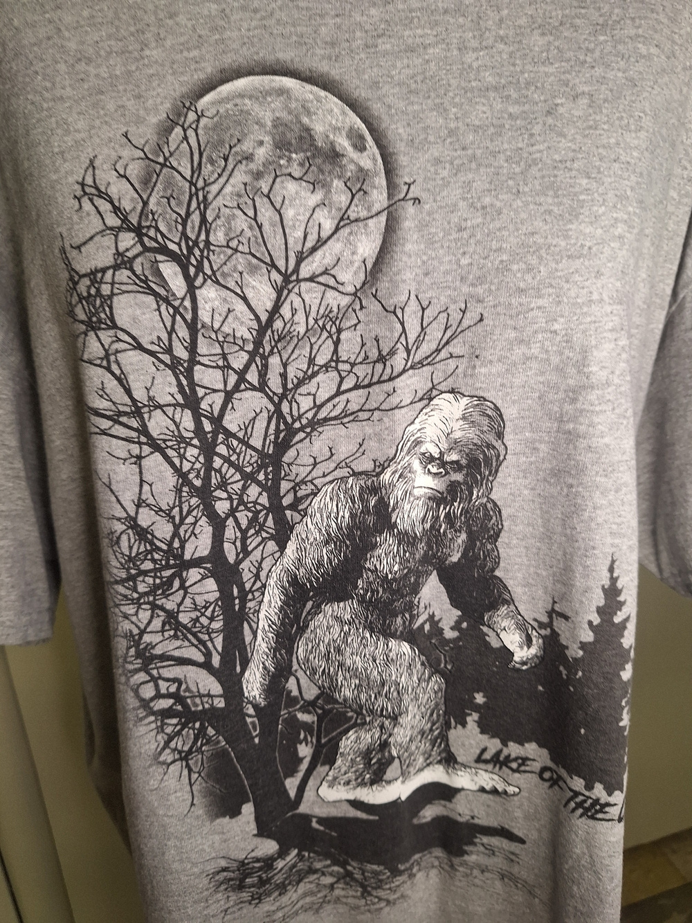 Gildan Gray Short-Sleeve Big Foot  "Sasquatch", Lake Of The Ozarks Tee Size XL